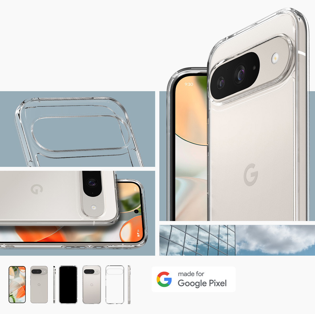 Etui Spigen Ultra Hybrid do Google Pixel 9 / 9 Pro, przezroczyste